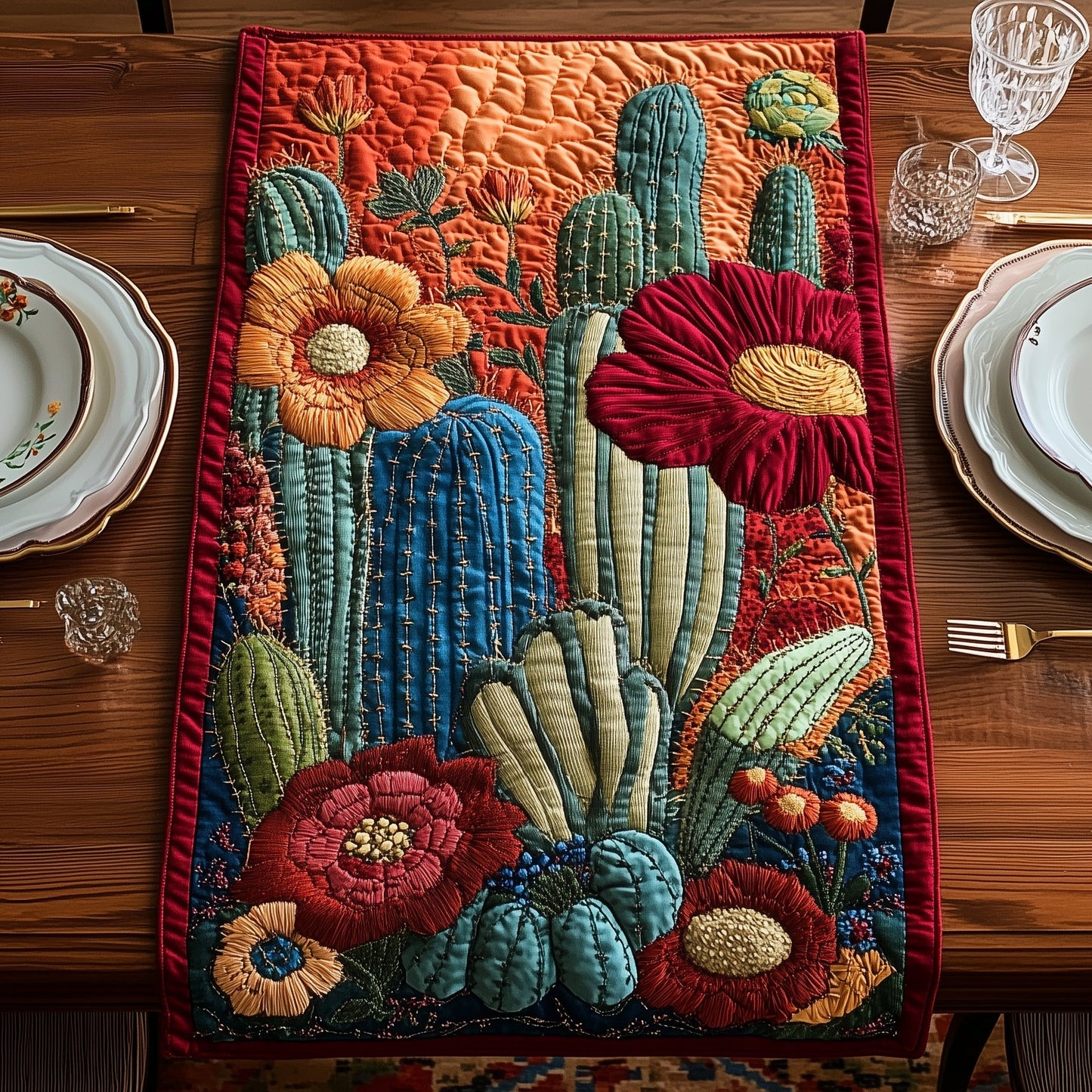 Desert Bloom Haven Quilted Table Runner GFTOAB4874
