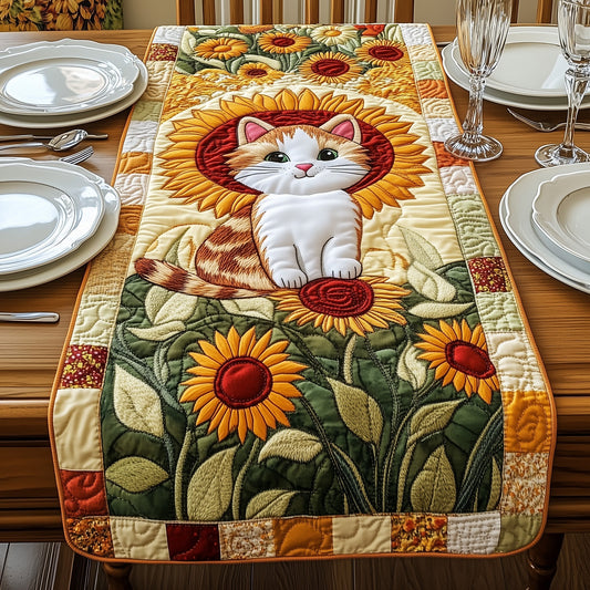 Soft Paws In Golden Blooms Quilted Table Runner GFTOAB4927