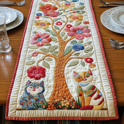 Cat Among the Blooms Quilted Table Runner GFTOAB4929