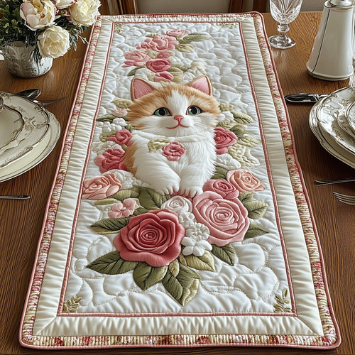 Purr in the Blossoms Quilted Table Runner GFTOAB4930