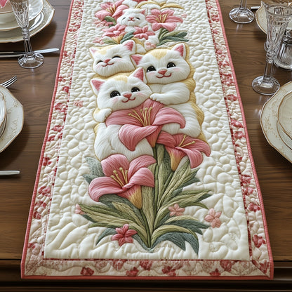 Cat Among Lilies Quilted Table Runner GFTOAB4931