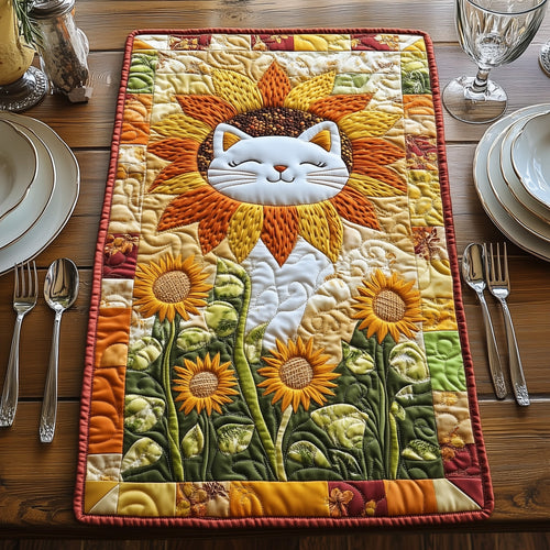 Sunflower Cat Quilted Table Runner GFTOAB4949