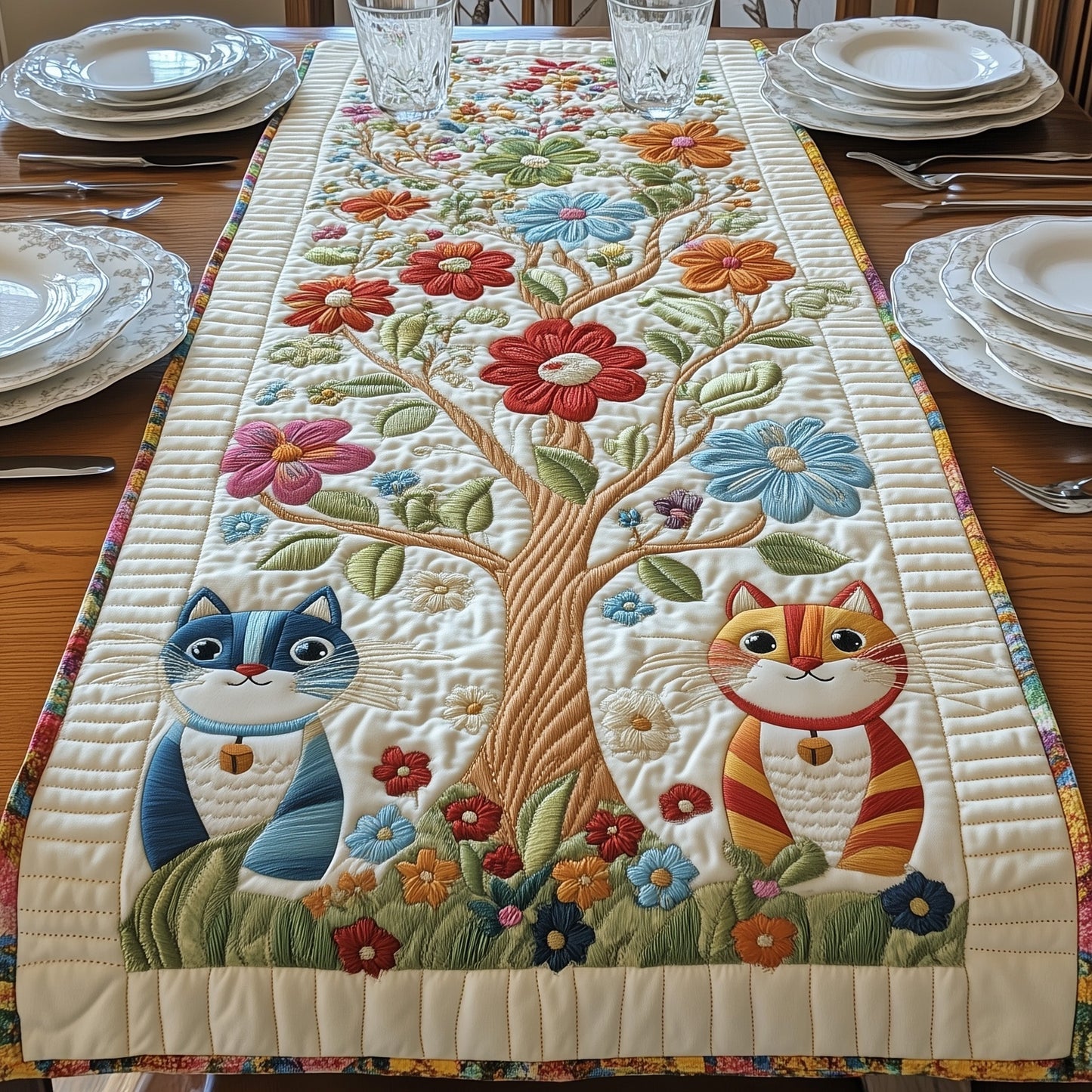 Tree of Whiskers Quilted Table Runner GFTOAB4952