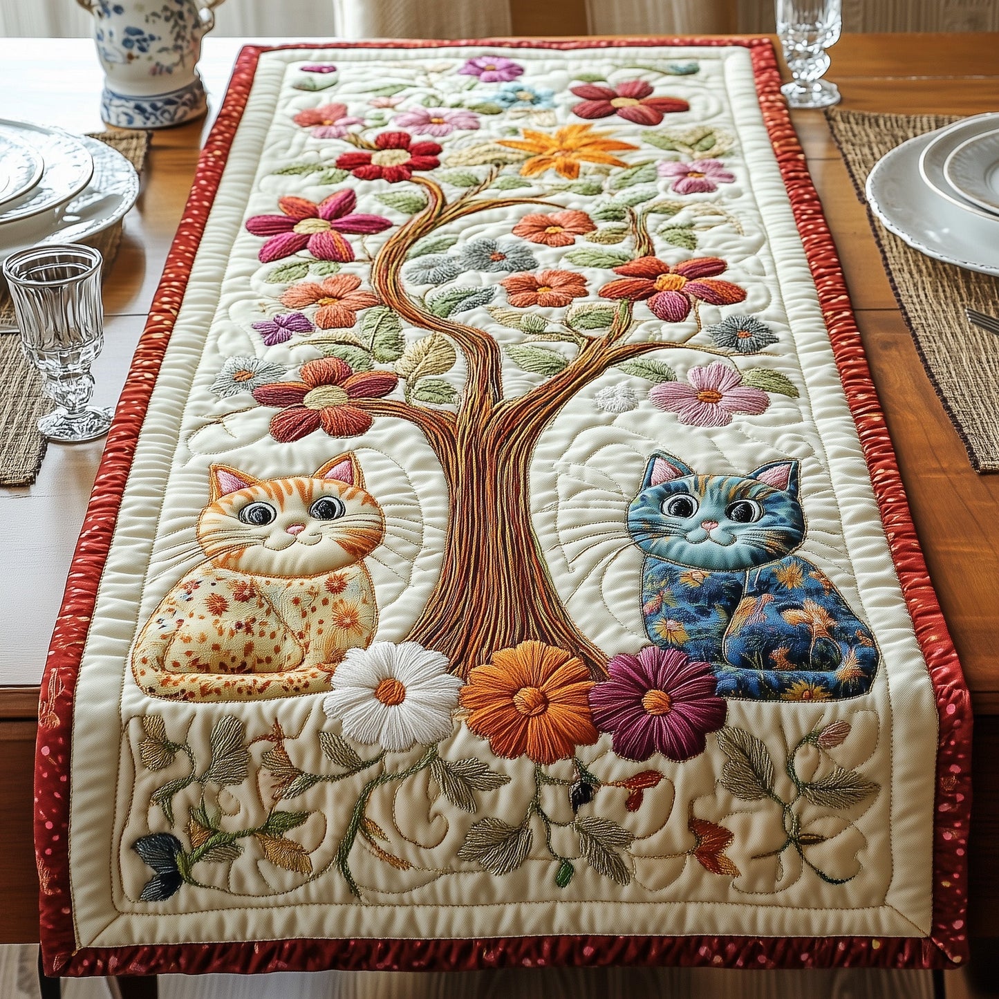 Tree of Whiskers Quilted Table Runner GFTOAB4953