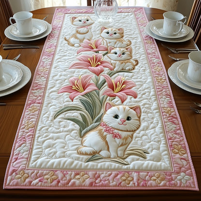 Cat Among Lilies Quilted Table Runner GFTOAB4955