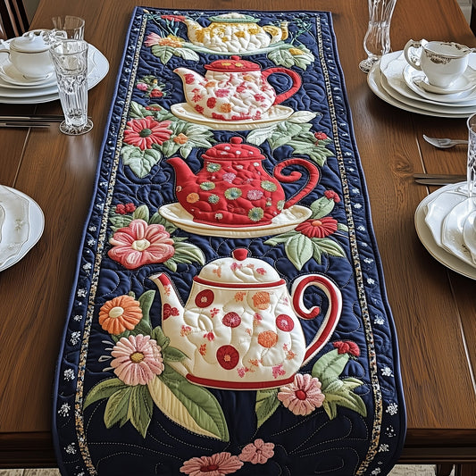 Floral Teapot Quilted Table Runner GFTOAB4985