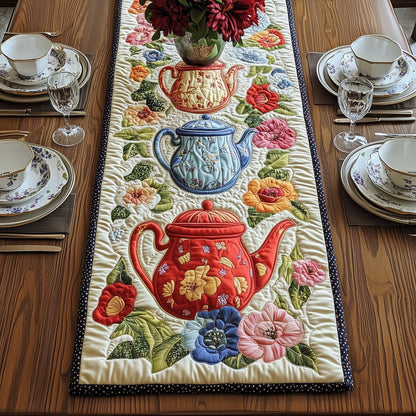 Floral Teapot Quilted Table Runner GFTOAB4986
