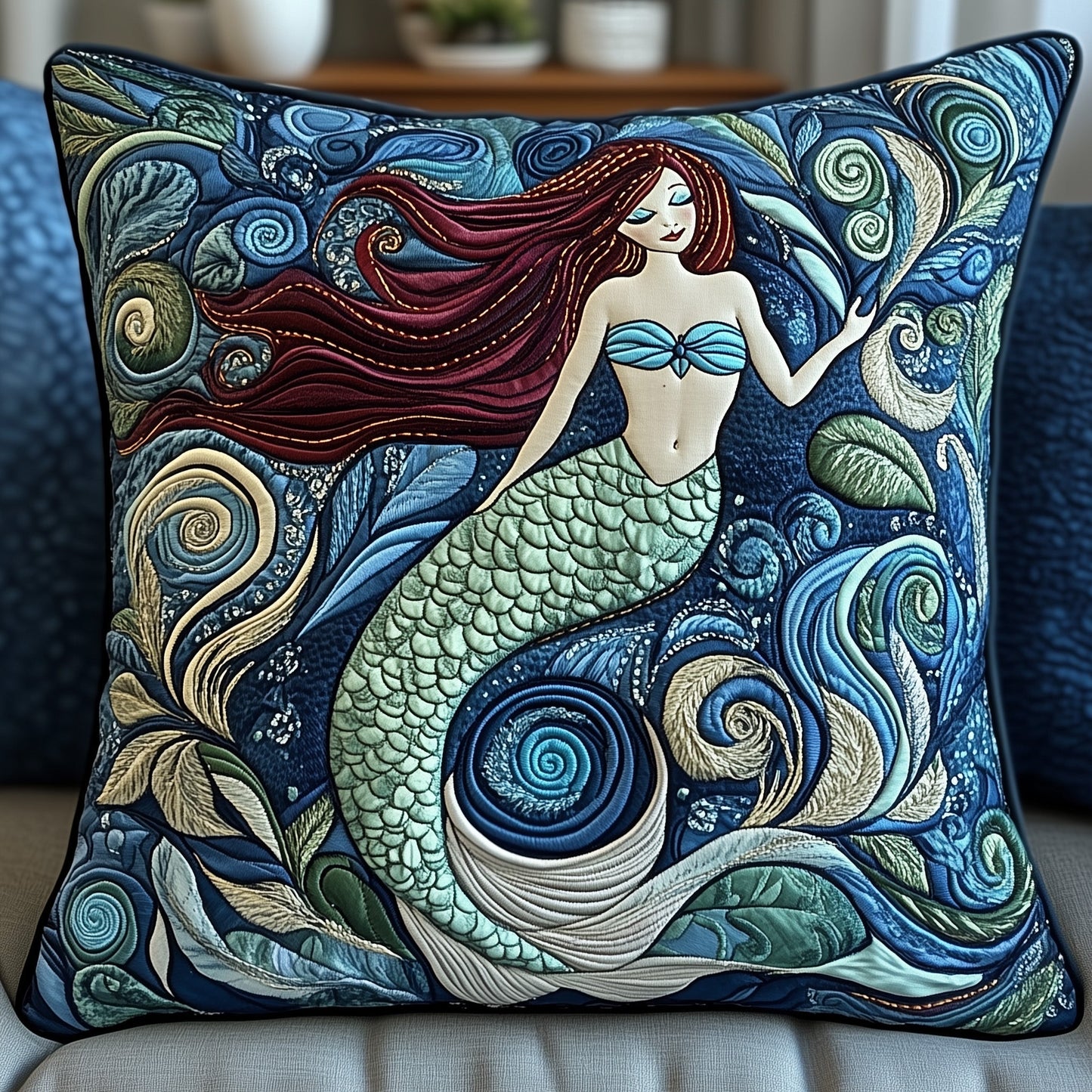 Elegant Mermaid Quilted Pillow Case GFTOAB4990