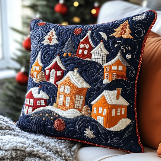 Christmas Village Quilted Pillow Case GFTOAB645