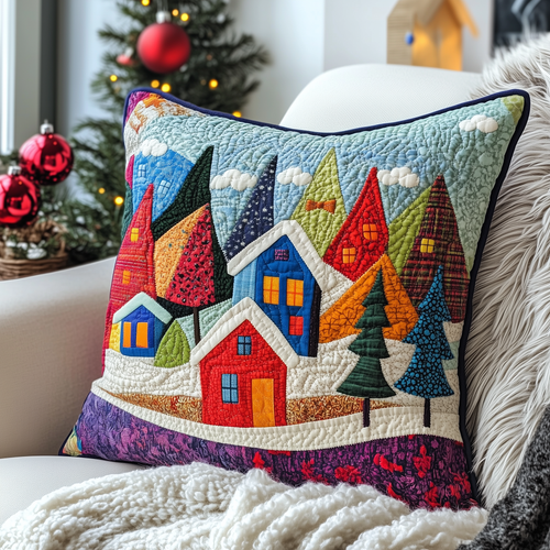 Christmas Village Quilted Pillow Case GFTOAB646