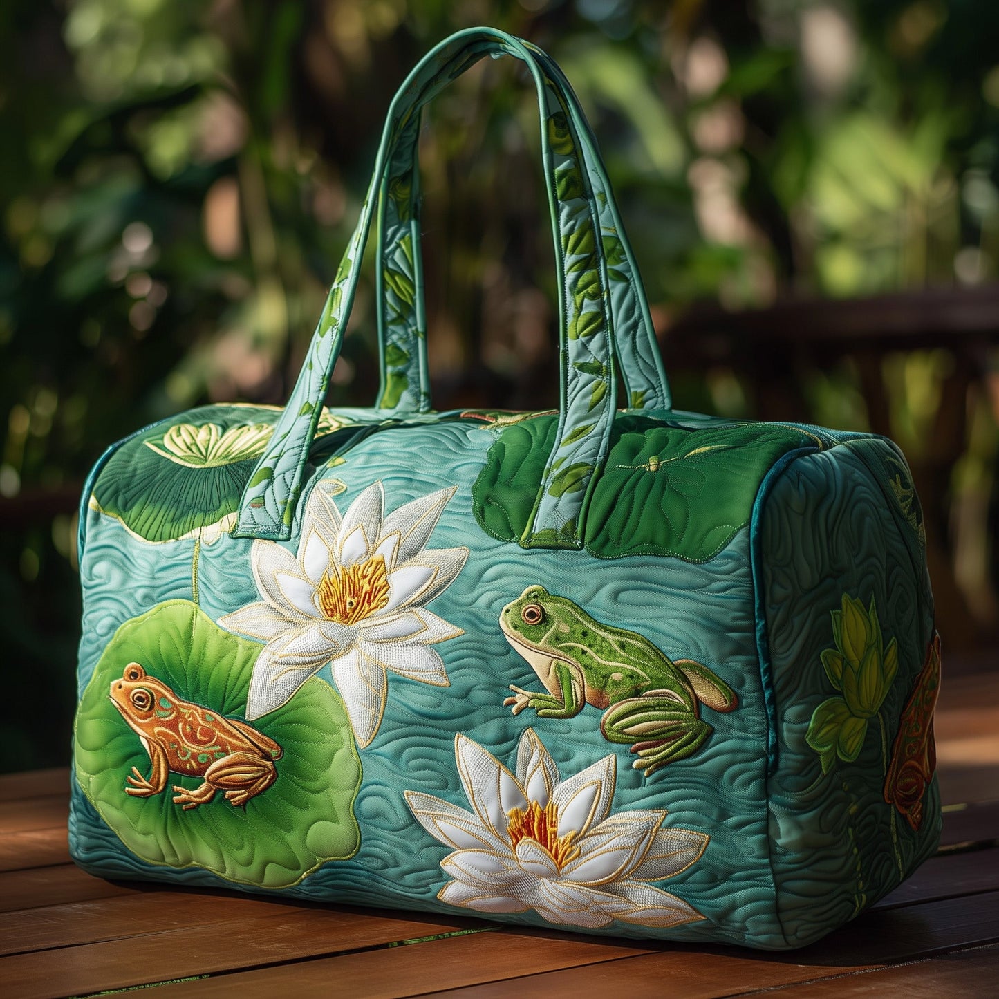Froggy Heaven Quilted Duffle Bag GFTOHD10003
