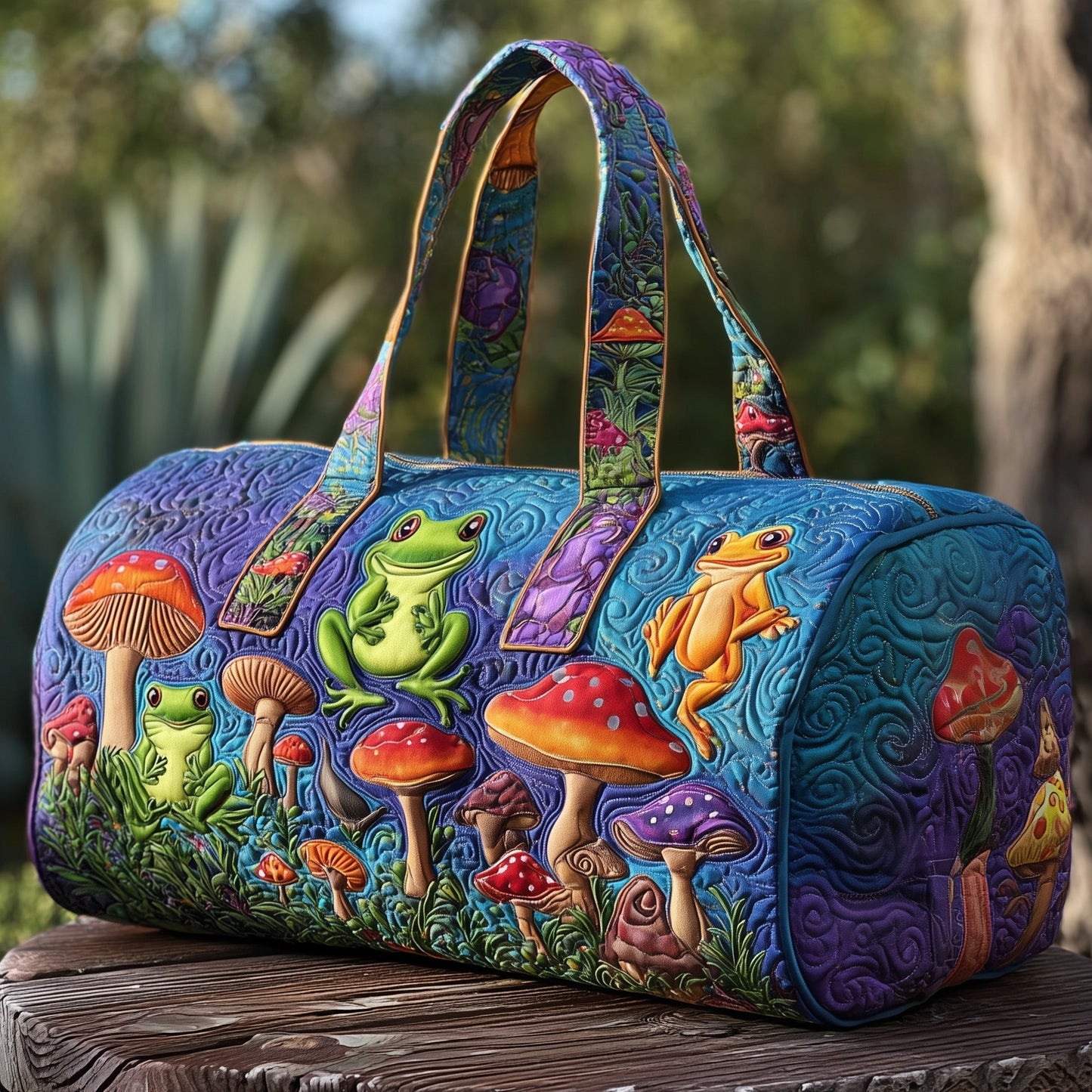 Froggy Heaven Quilted Duffle Bag GFTOHD10004