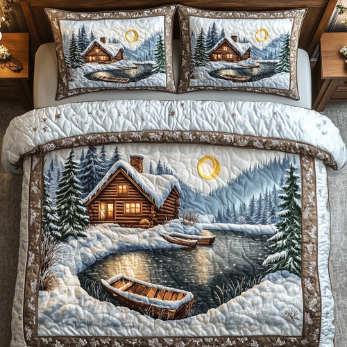 Peaceful Snow Cabin Duvet Cover Set GFTOHD10021