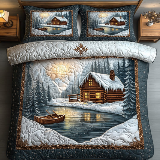 Peaceful Snow Cabin Duvet Cover Set GFTOHD10022