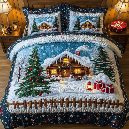 Peaceful Snow Cabin Duvet Cover Set GFTOHD10026