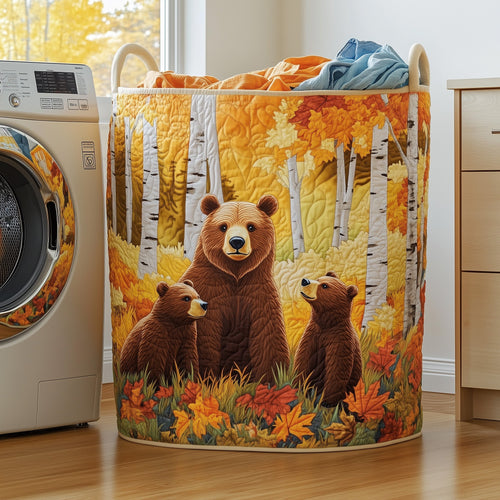 Bear Family Quilted Laundry Basket GFTOHD10033