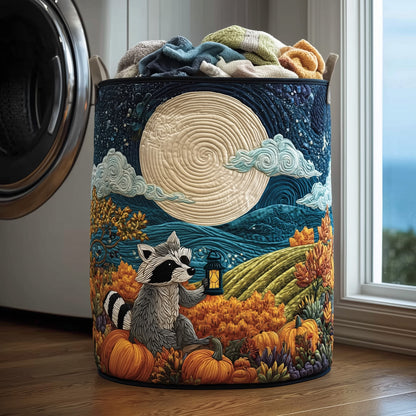 Harvest Moon Raccoon Quilted Laundry Basket GFTOHD10037