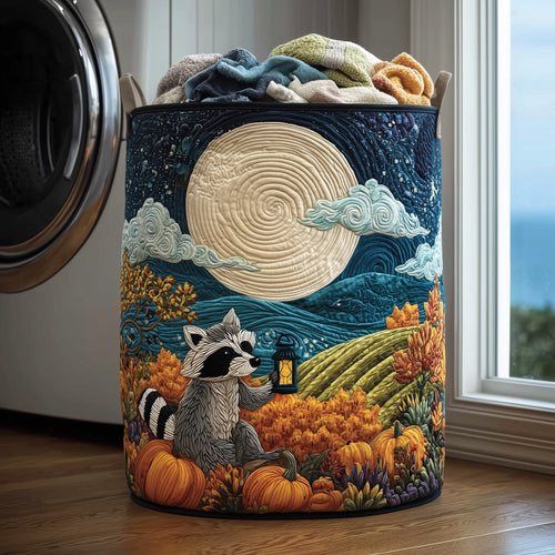 Harvest Moon Raccoon Quilted Laundry Basket GFTOHD10037