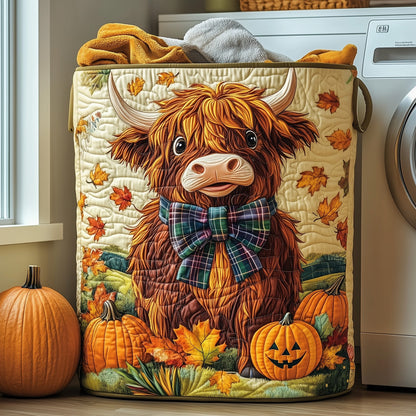 Autumn Harvest Cow Quilted Laundry Basket GFTOHD10043
