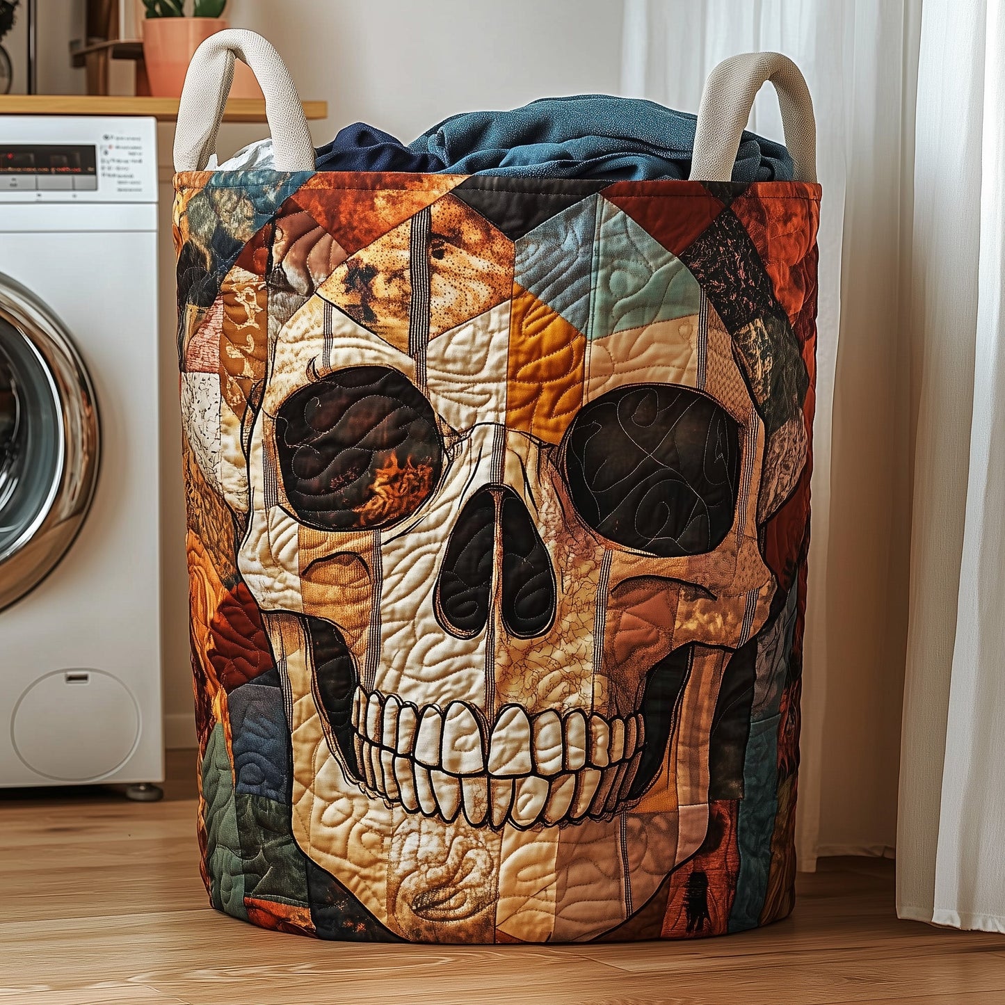 Mystique Solo Skull Quilted Laundry Basket GFTOHD10045