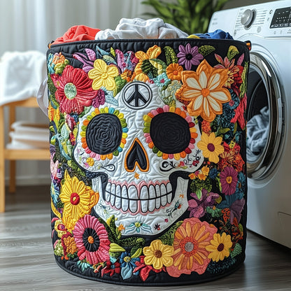 Skull in Bloom Quilted Laundry Basket GFTOHD10048