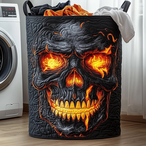 Lava Skull Quilted Laundry Basket GFTOHD10051