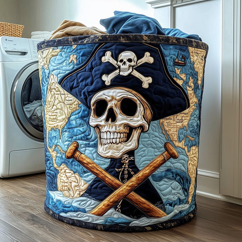 Skull Pirate Quilted Laundry Basket GFTOHD10053