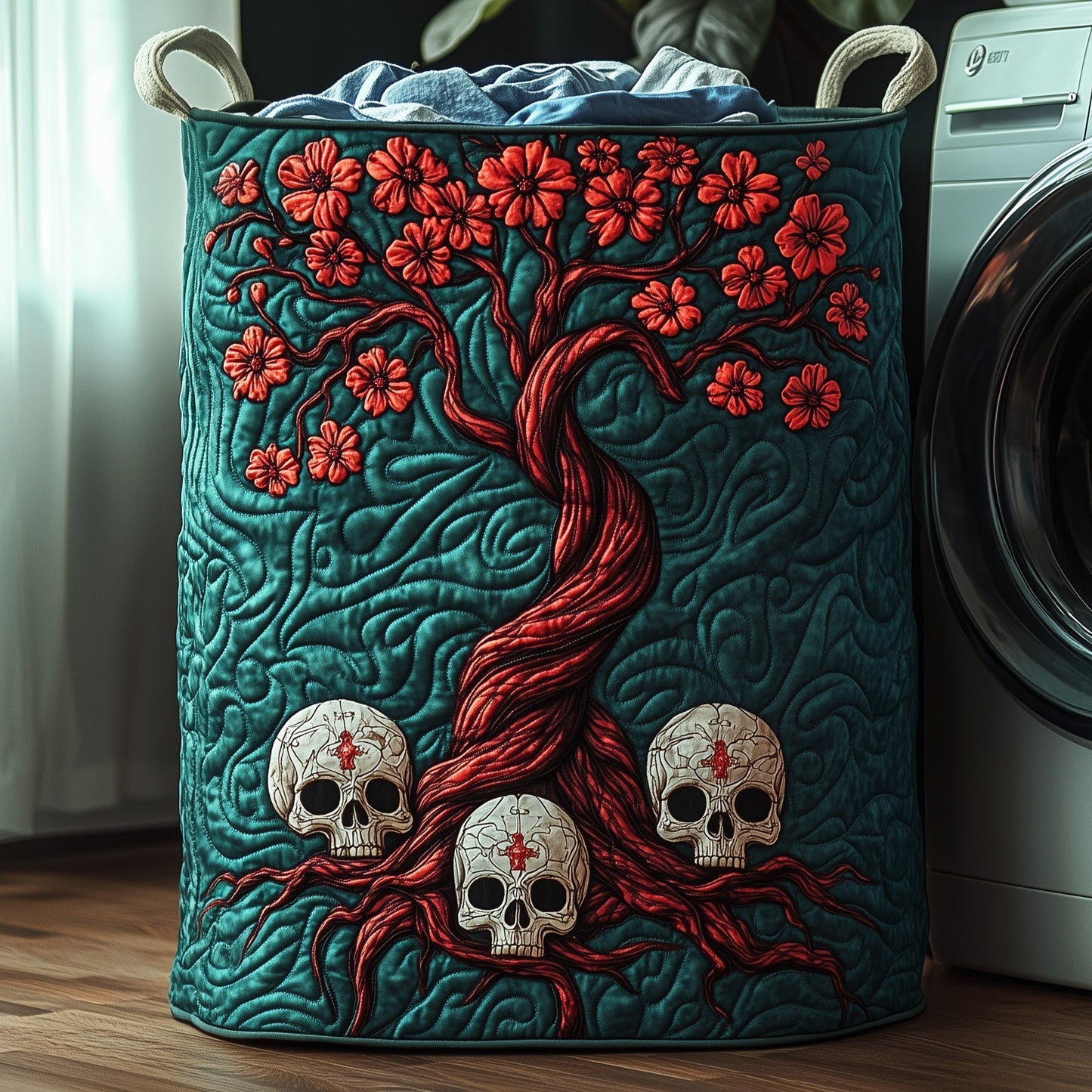 Garden Of Soul Quilted Laundry Basket GFTOHD10055