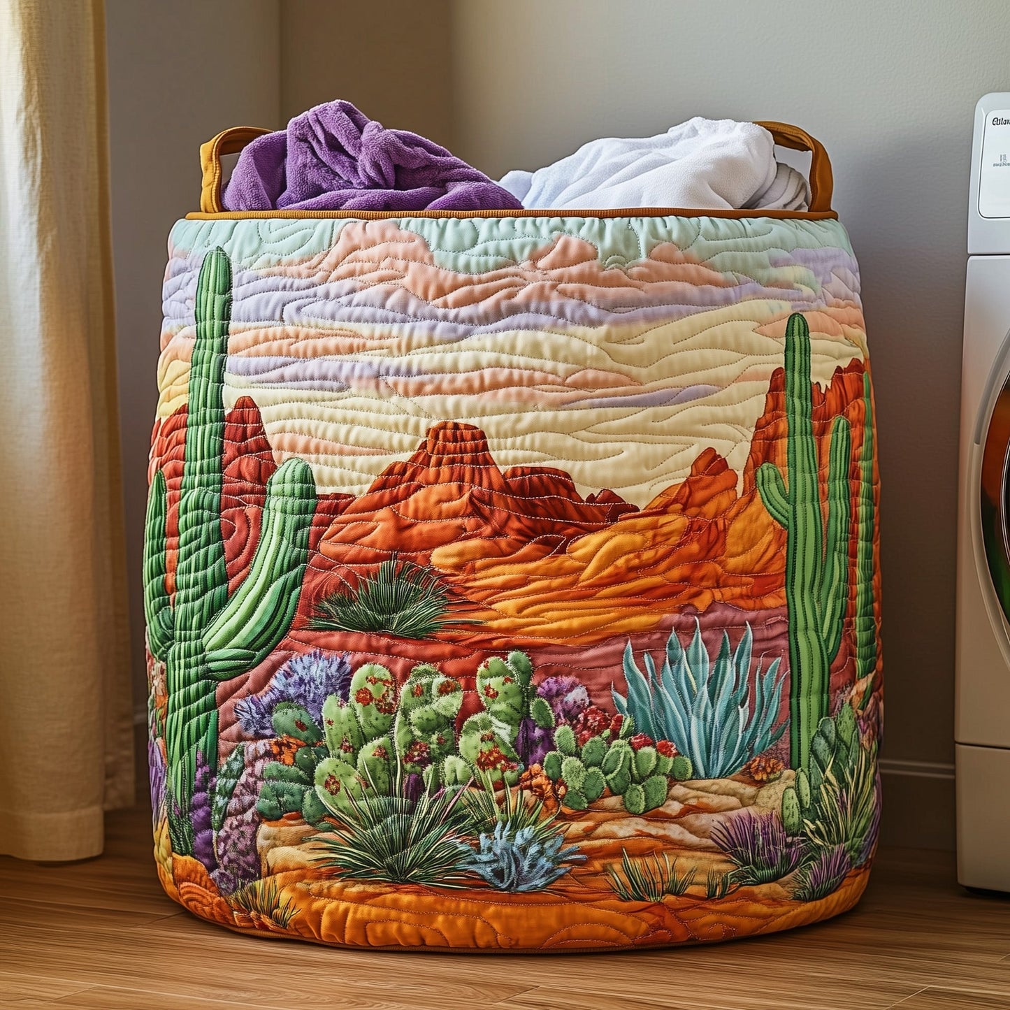 Cactus Heaven Quilted Laundry Basket GFTOHD10061