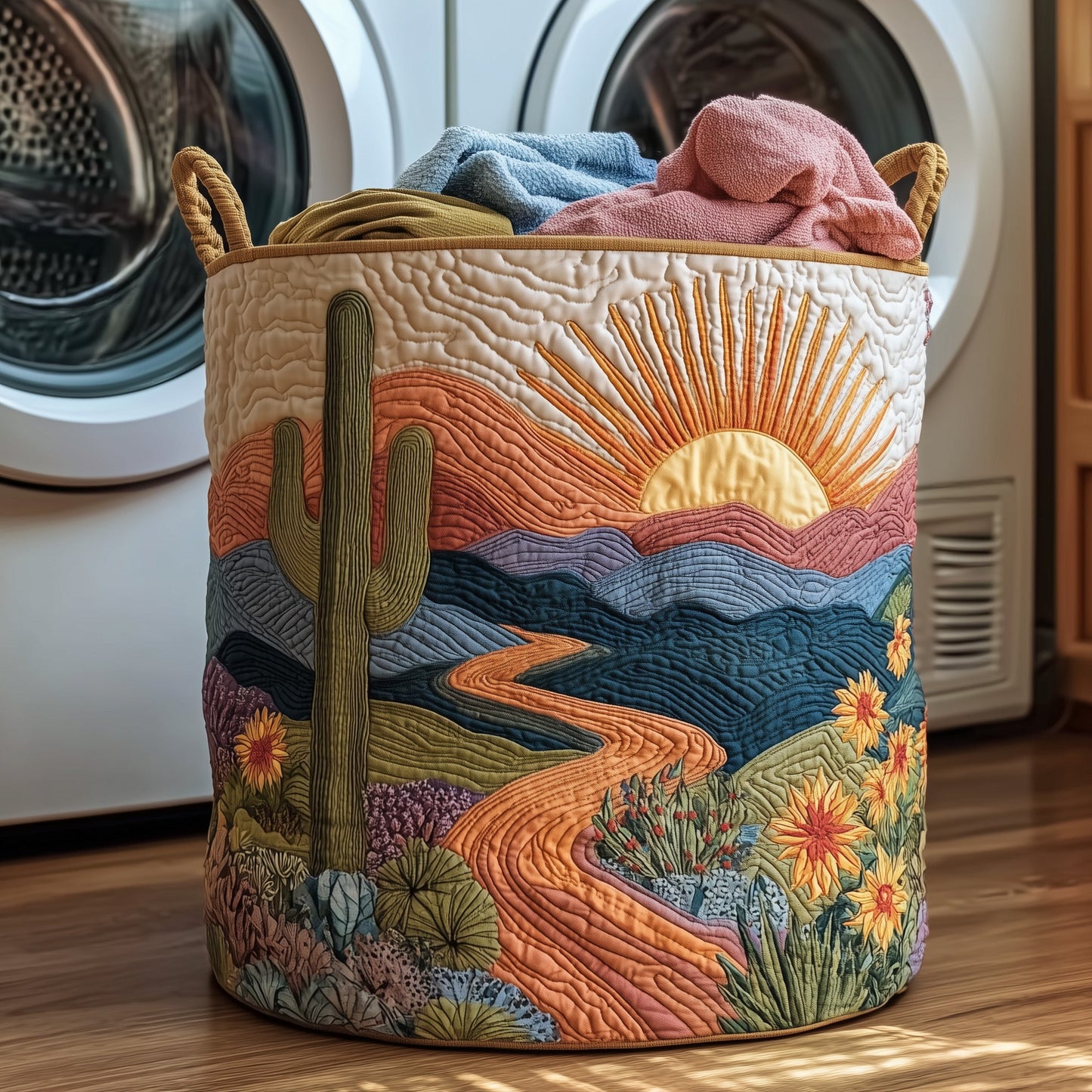 Cactus Heaven Quilted Laundry Basket GFTOHD10064