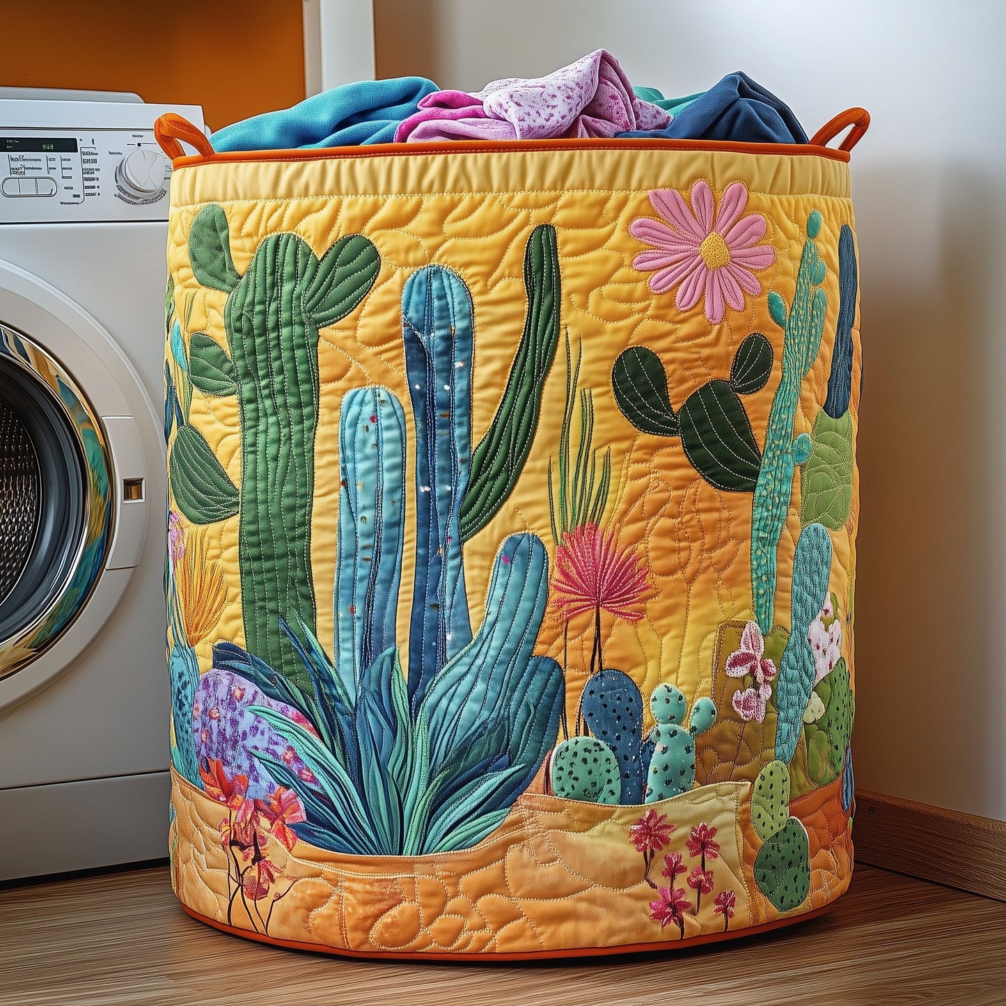 Cactus Heaven Quilted Laundry Basket GFTOHD10070