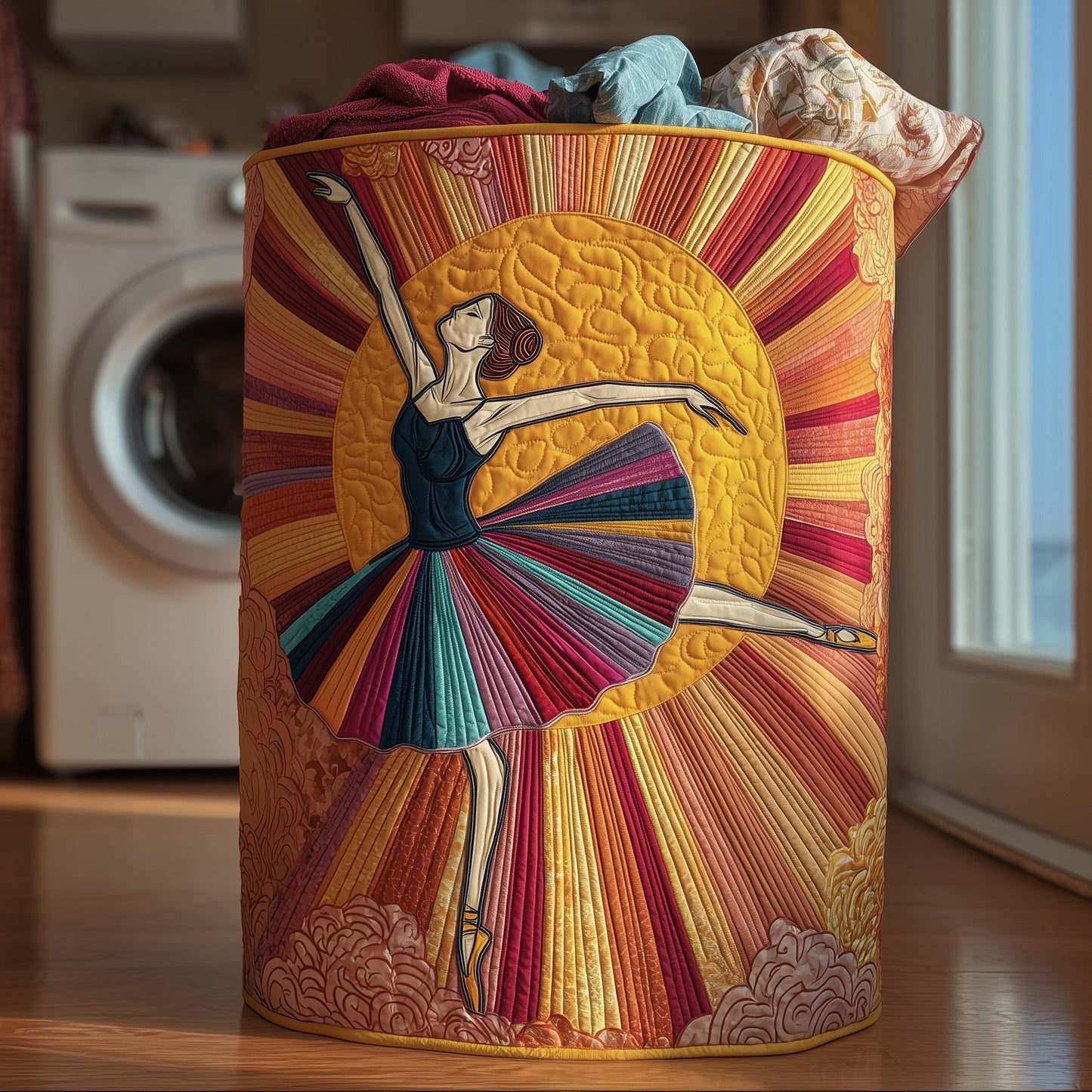 Elegant Ballerina Quilted Laundry Basket GFTOHD10083