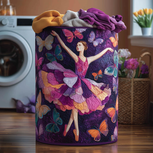 Elegant Ballerina Quilted Laundry Basket GFTOHD10084
