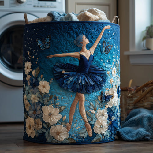 Elegant Ballerina Quilted Laundry Basket GFTOHD10086