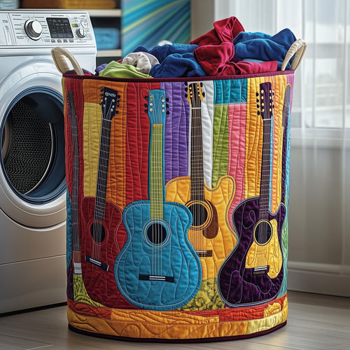 Guitar Sunshine Quilted Laundry Basket GFTOHD10087