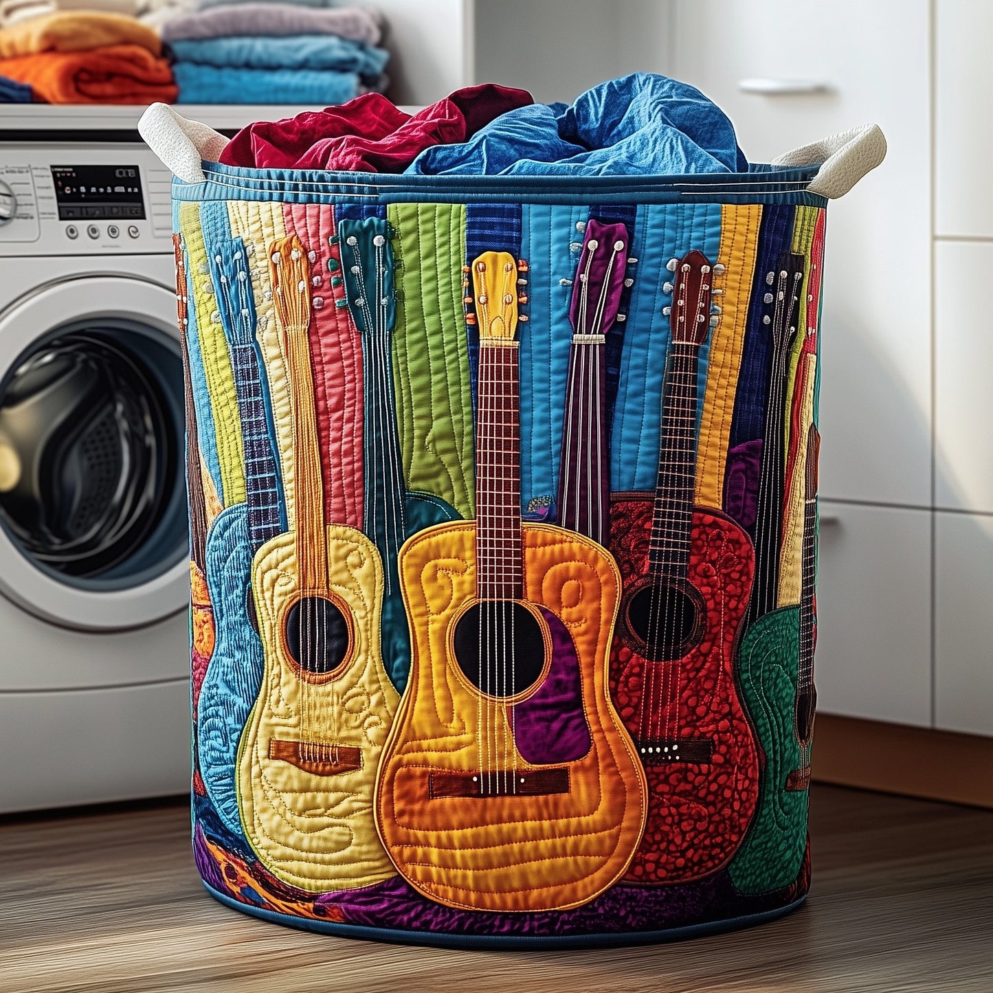 Guitar Sunshine Quilted Laundry Basket GFTOHD10088