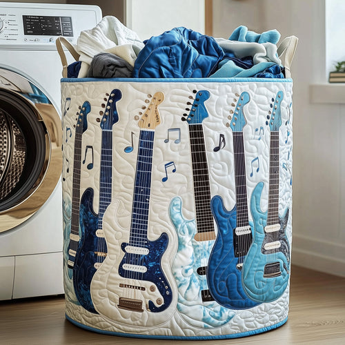 Elegant Guitar Quilted Laundry Basket GFTOHD10089