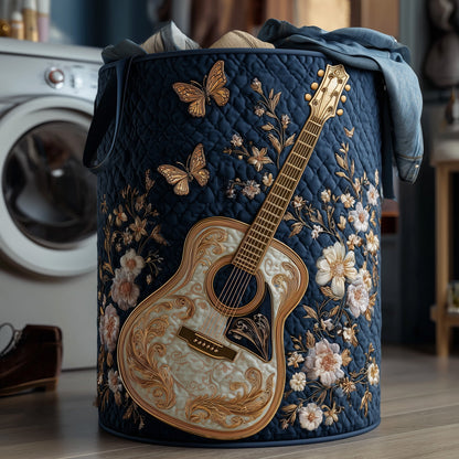 Elegant Guitar Quilted Laundry Basket GFTOHD10095