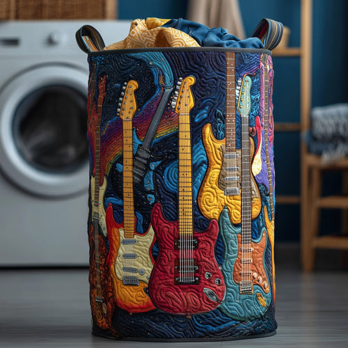 Radiant Guitar Quilted Laundry Basket GFTOHD10097