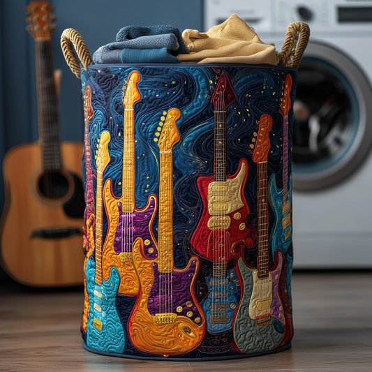 Radiant Guitar Quilted Laundry Basket GFTOHD10098