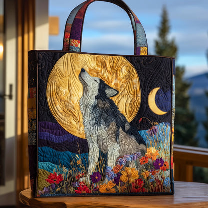 Majestic Wolf Quilted Tote Bag GFTOHD10107