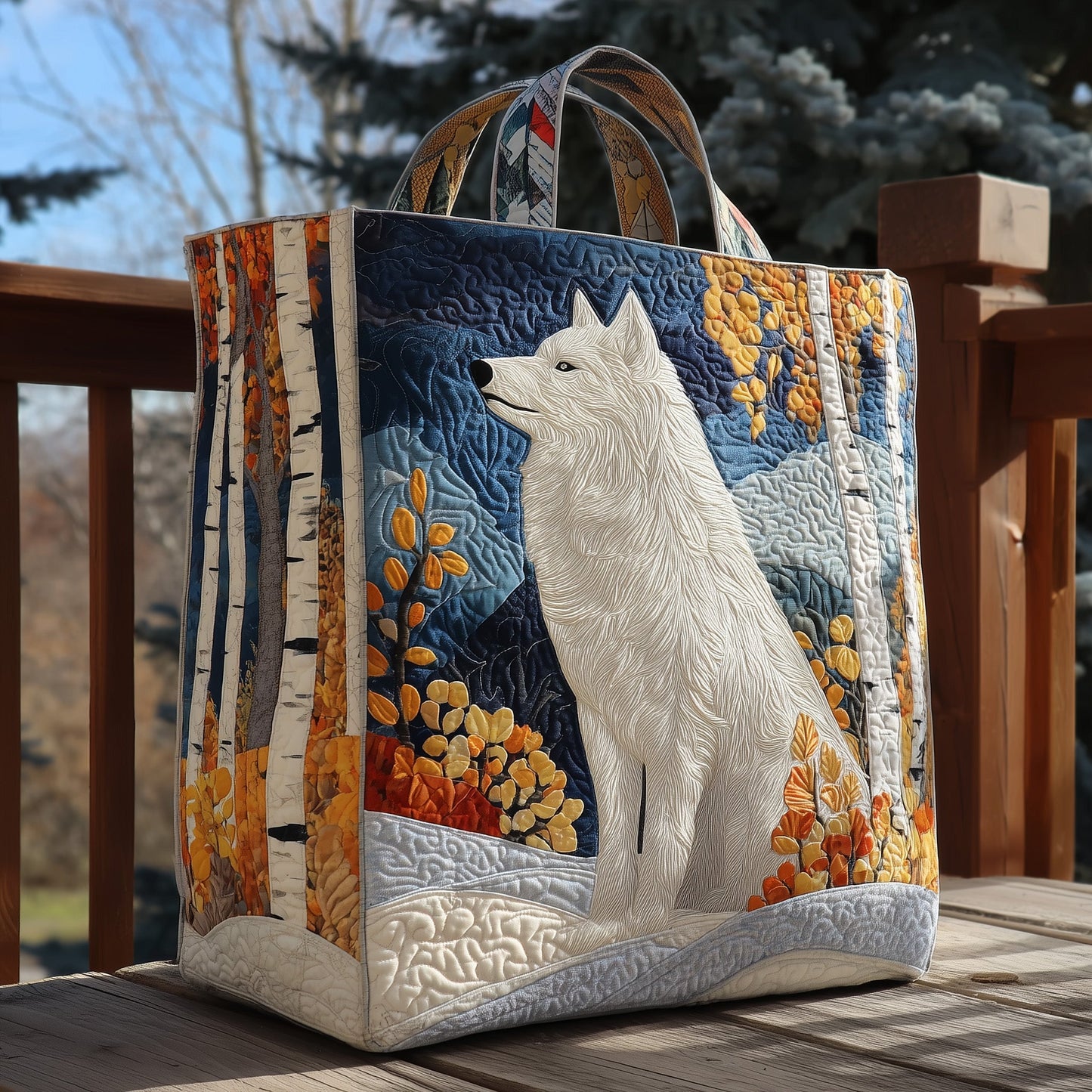 Majestic Wolf Quilted Tote Bag GFTOHD10111