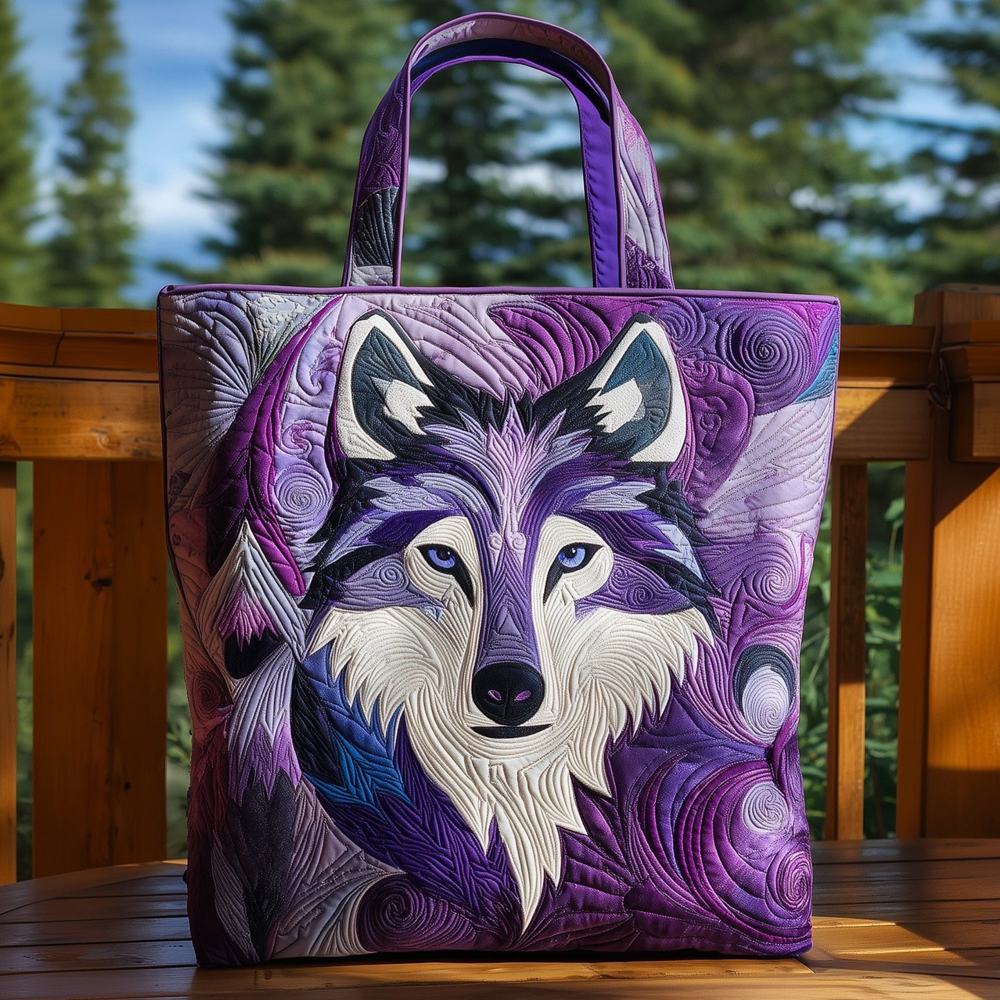 Majestic Wolf Quilted Tote Bag GFTOHD10113