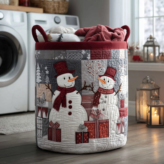 Festive Snowman Quilted Laundry Basket GFTOHD10120