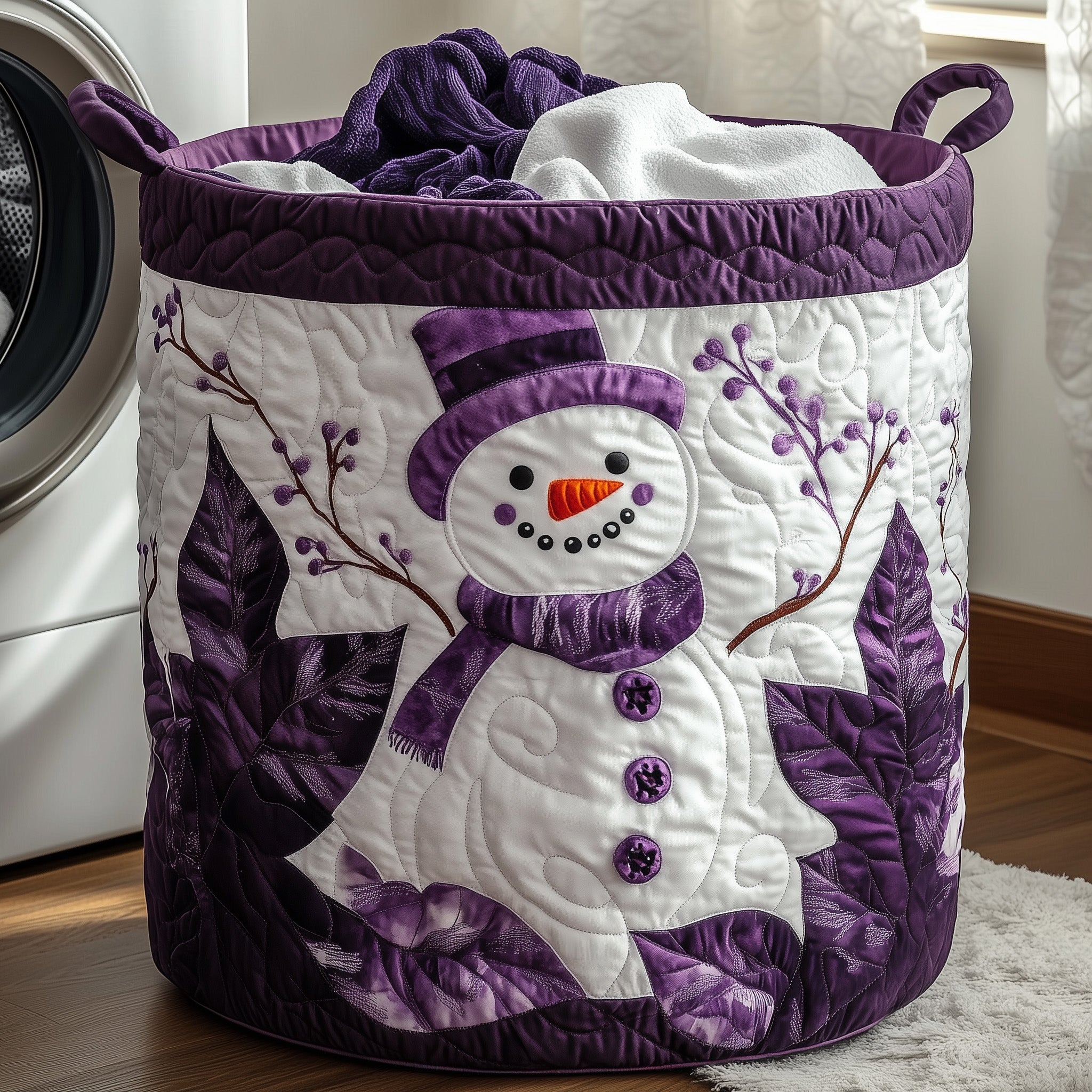 Festive Snowman Quilted Laundry Basket GFTOHD10122 – Patchique Store
