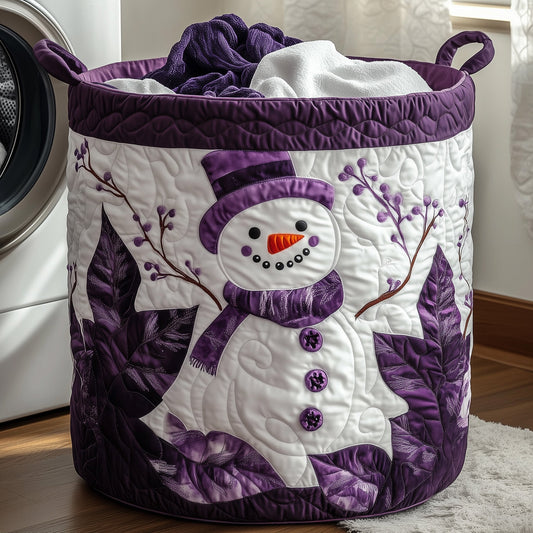 Festive Snowman Quilted Laundry Basket GFTOHD10122