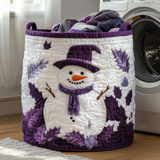 Festive Snowman Quilted Laundry Basket GFTOHD10123