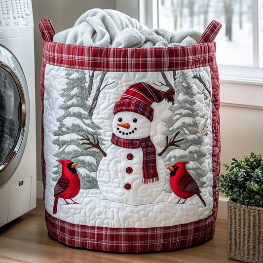 Festive Snowman Quilted Laundry Basket GFTOHD10127