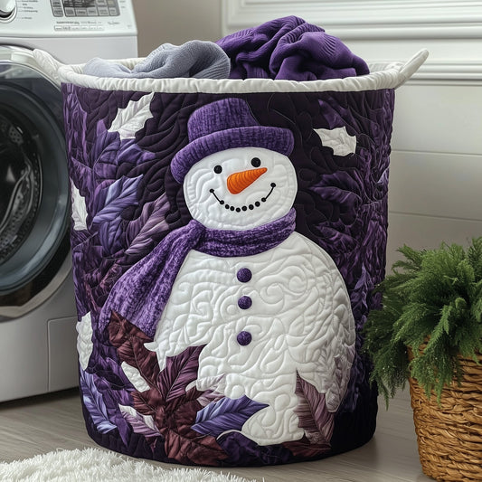 Festive Snowman Quilted Laundry Basket GFTOHD10129