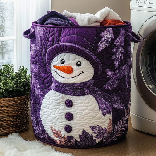 Festive Snowman Quilted Laundry Basket GFTOHD10130